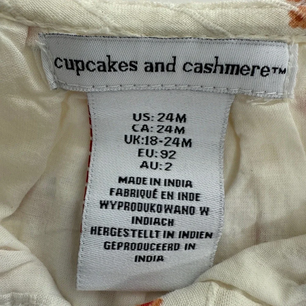 Cupcakes and Cashmere Baby Girl Floral Dress Peter Pan Collar Cottagecore 24M‎